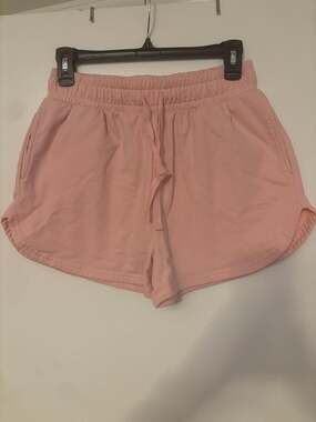 Rebel Sky Women's Pink Cotton Blend Drawstring Lounge Sweatshorts with Pockets